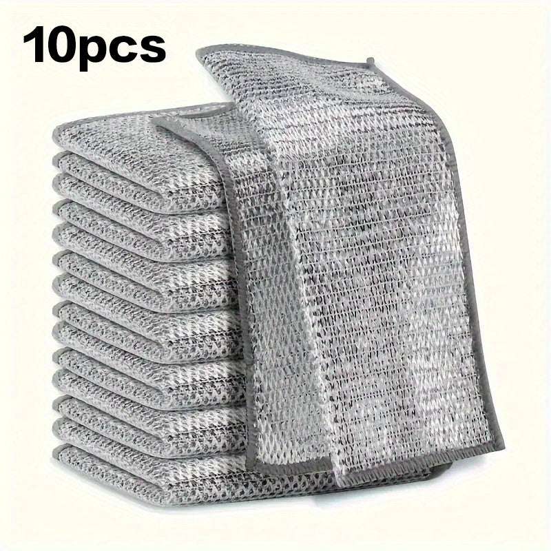 5/10/20/30pcs Non-Stick Oil-Resistant Kitchen Cleaning Cloths - Reusable Mesh Dish Towels for Stovetops, Pots And Range Hoods, Checkered Pattern, Ideal for Home Use
