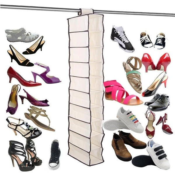 10 Pocket Multipurpose Hanger, Space-Saving Wall-Mounted Organizer with Clear Drawer Shelves for Closet & Wardrobe